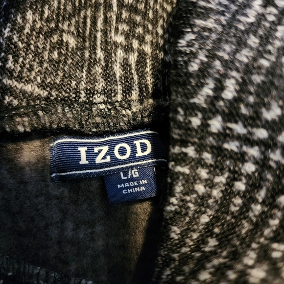 Izod Thick Grey Pullover Funnel Mock Neck Sweater Side Zippers Women's Large L - Picture 6 of 9